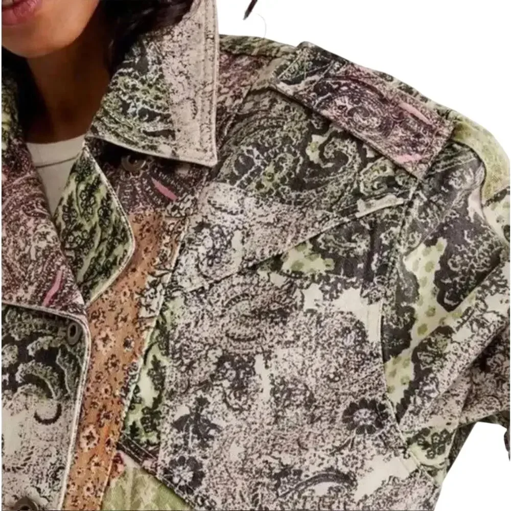 FREE PEOPLE Nadia Moto Jacket Multi Colored, Size XS, New without Tag MSRP $228 - Picture 2 of 4